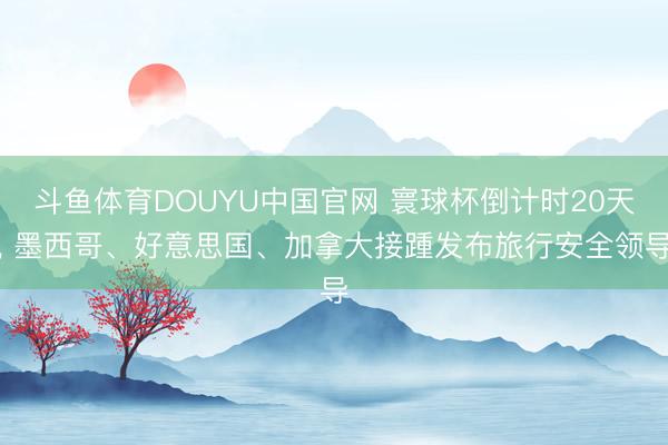 斗鱼体育DOUYU中国官网 寰球杯倒计时20天， 墨西哥、好意思国、加拿大接踵发布旅行安全领导
