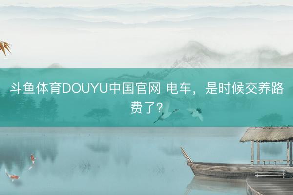 斗鱼体育DOUYU中国官网 电车，是时候交养路费了？