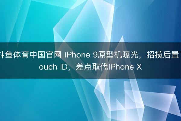 斗鱼体育中国官网 iPhone 9原型机曝光，招揽后置Touch ID，差点取代iPhone X