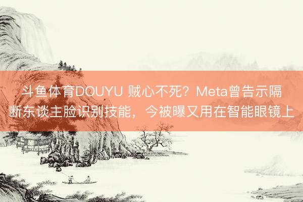 斗鱼体育DOUYU 贼心不死？Meta曾告示隔断东谈主脸识别技能，今被曝又用在智能眼镜上