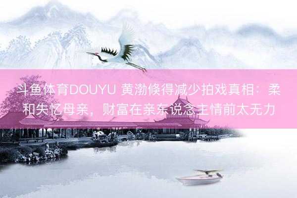 斗鱼体育DOUYU 黄渤倏得减少拍戏真相：柔和失忆母亲，财富在亲东说念主情前太无力