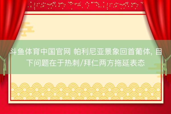 斗鱼体育中国官网 帕利尼亚景象回首葡体， 目下问题在于热刺/拜仁两方拖延表态